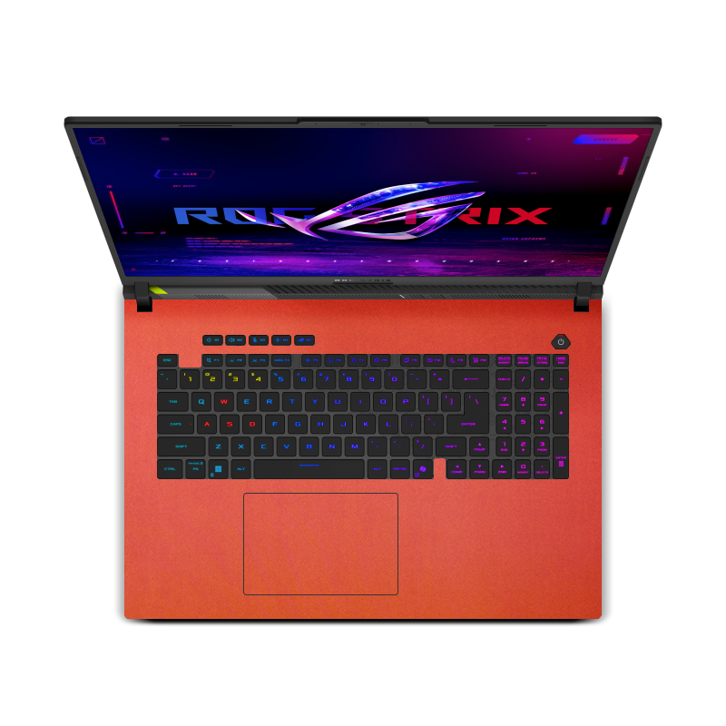 ASUS ROG Strix G18 (2025) Plain color Leather Skins Orange Red