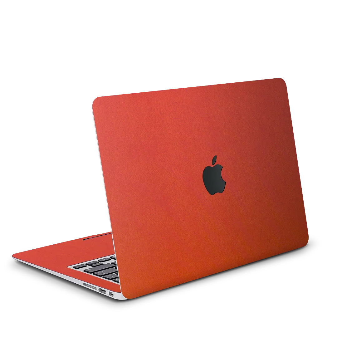 MacBook Air 15 M4 2025 Plain color Leather Orange red