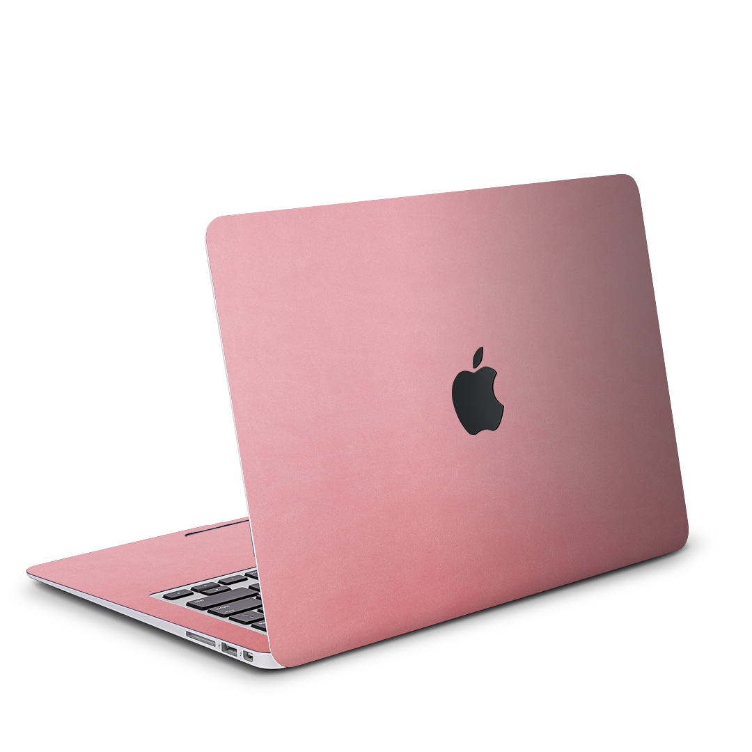 Vegan Leather MacBook Skin for Pro & Air – Minimalist Laptop Cover Pink