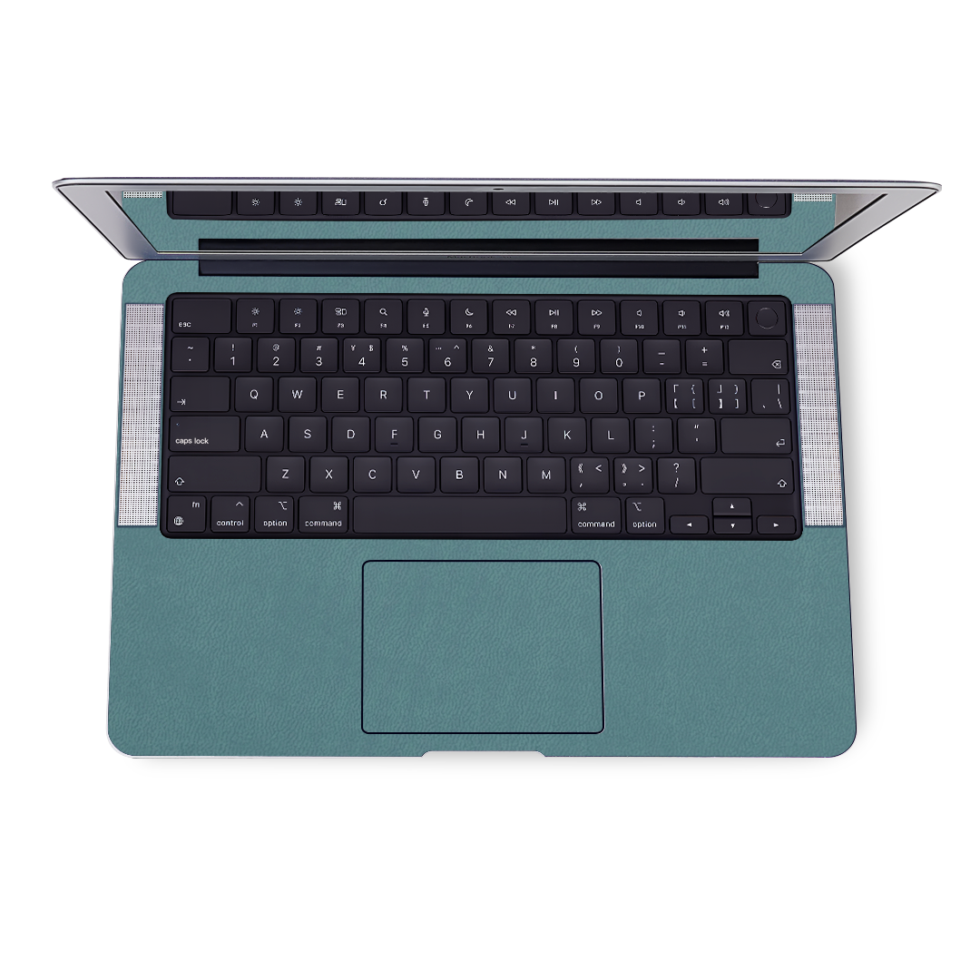 Vegan Leather MacBook Skin for Pro & Air – Minimalist Laptop Cover Teal