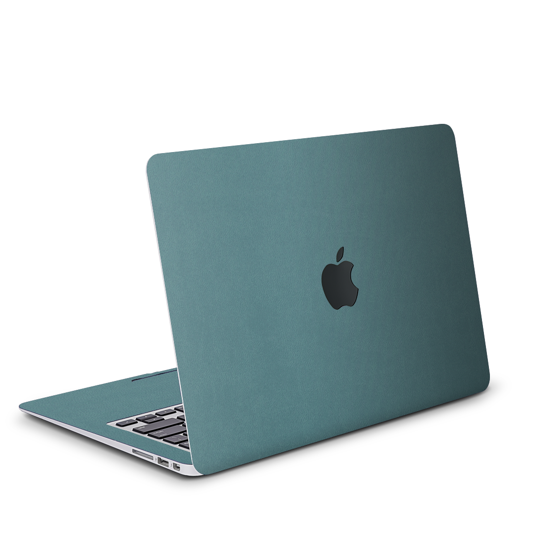 Vegan Leather MacBook Skin for Pro & Air – Minimalist Laptop Cover Teal