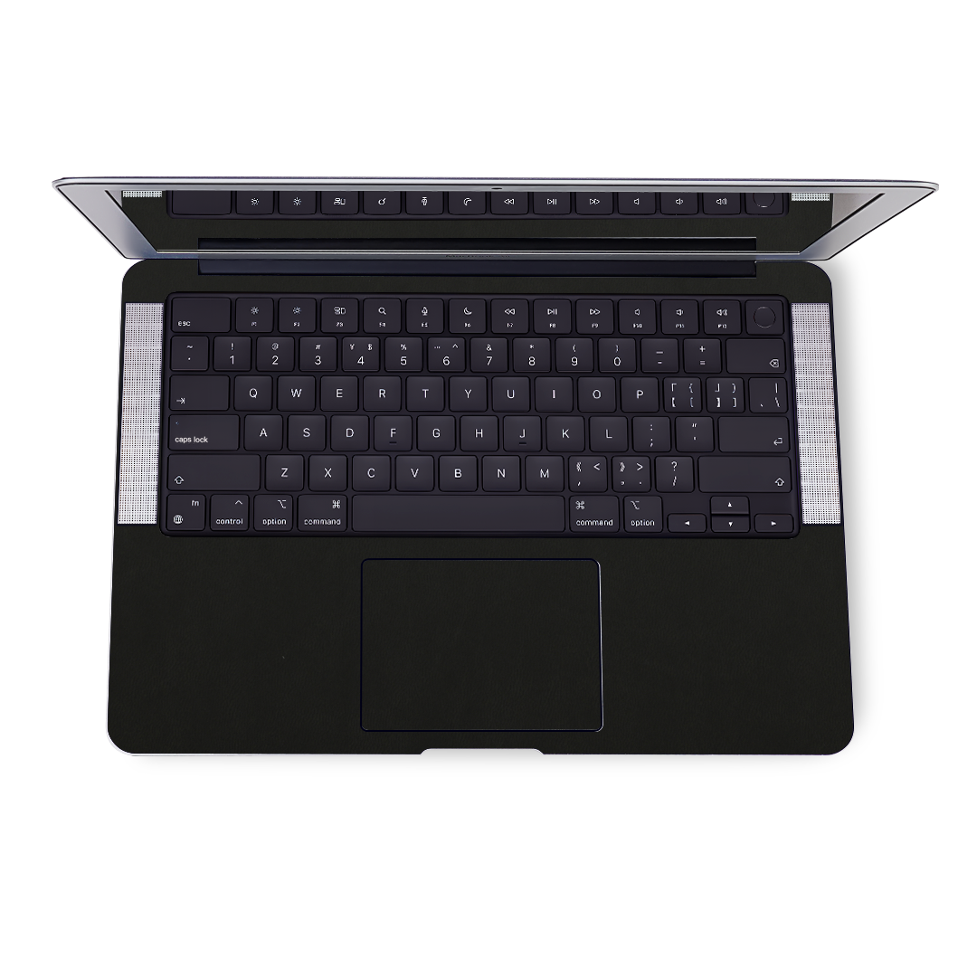 Vegan Leather MacBook Skin for Pro & Air – Minimalist Laptop Cover Black