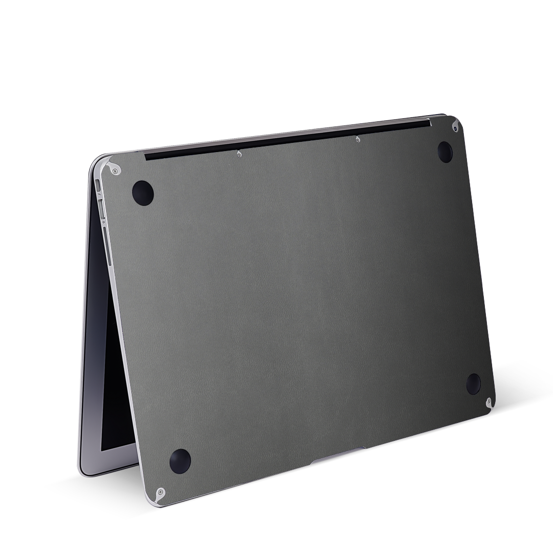 Vegan Leather MacBook Skin for Pro & Air – Minimalist Laptop Cover Gray
