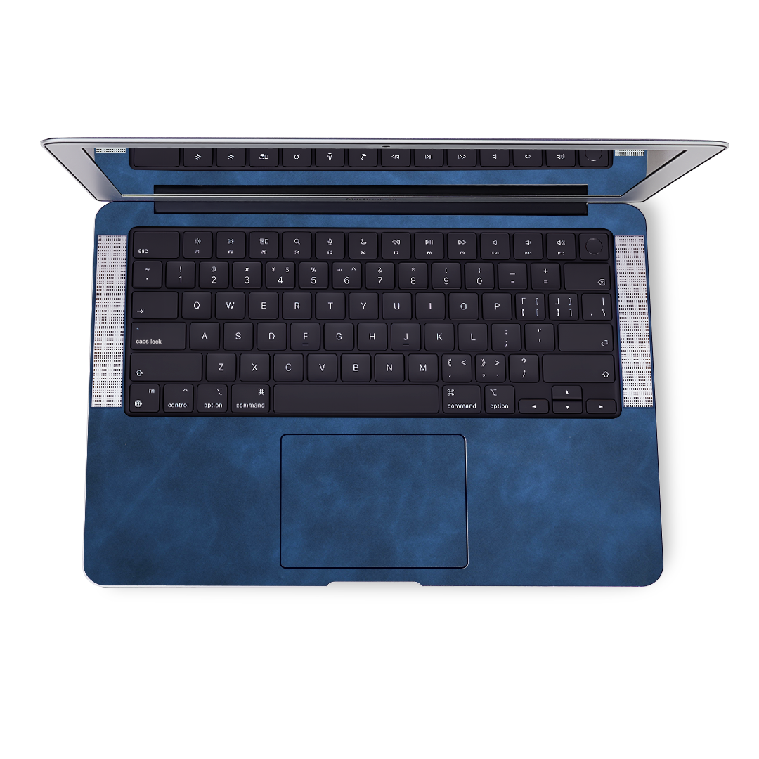 Leather MacBook Skin for Pro & Air – Luxury Scratch-Resistant Cover Dark Gray Blue