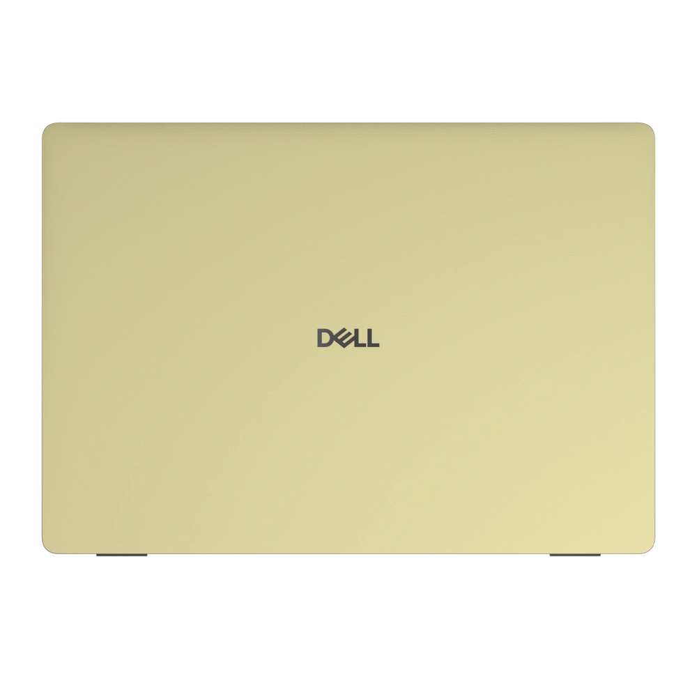 Champagne Gold plain synthetic leather Dell business laptop skin, sku-a view. Rendered on Dell Pro 16 PC16250; exact cuts follow the selected model and coverage.