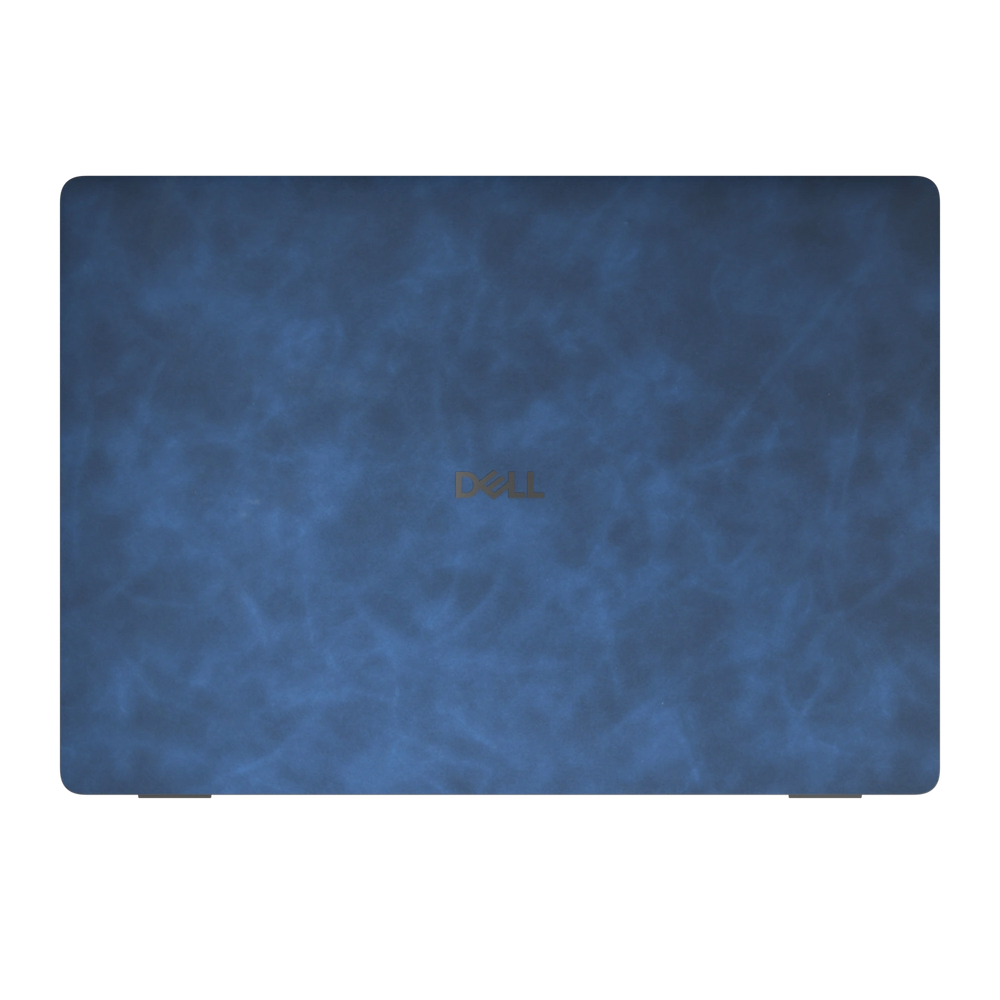 Deep Sea Blue scrub-textured synthetic leather Dell business laptop skin, sku a view. Rendered on Dell Pro 16 PC16250 as a reference; exact cut layout follows the selected model and coverage.