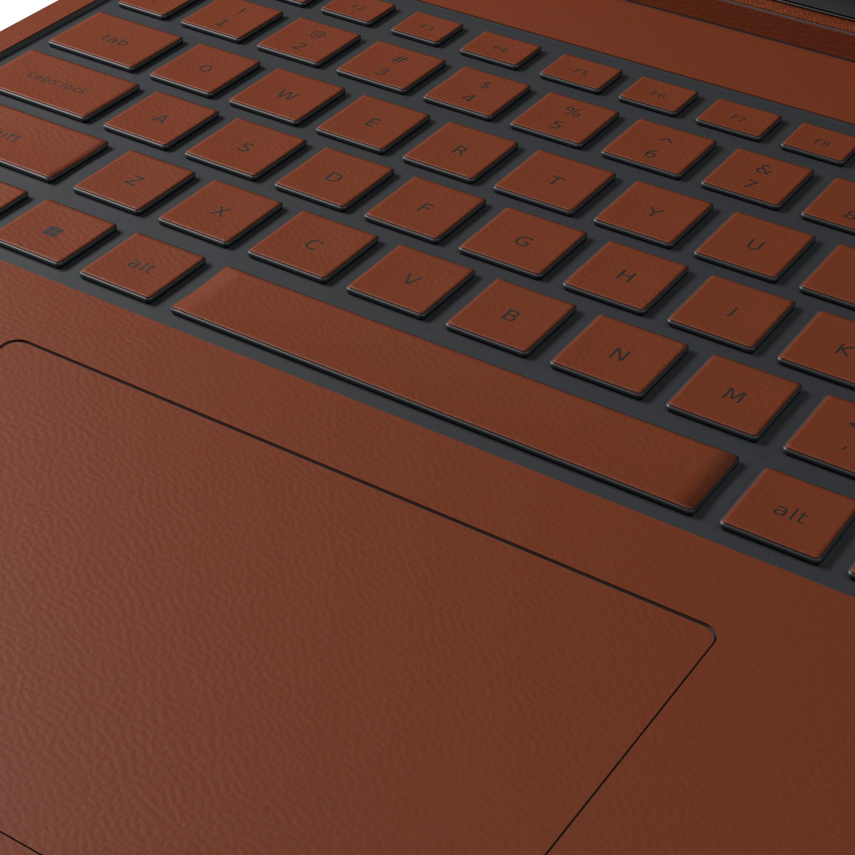 Dwantran Hibiscus Lenovo laptop skin in Classic Brown, showing a close-up of the textured pattern on a white background.