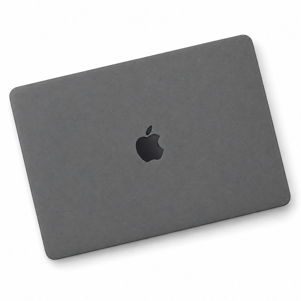 Dark Gray synthetic leather MacBook skin illustration: lid only.