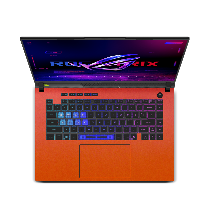 ASUS ROG Strix G16 (2025) Plain color Leather Skins Orange Red