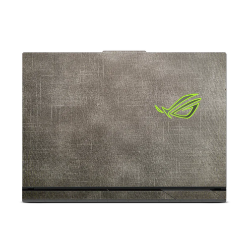 ASUS ROG Strix G18 2025 denim black laptop lid with green ROG logo