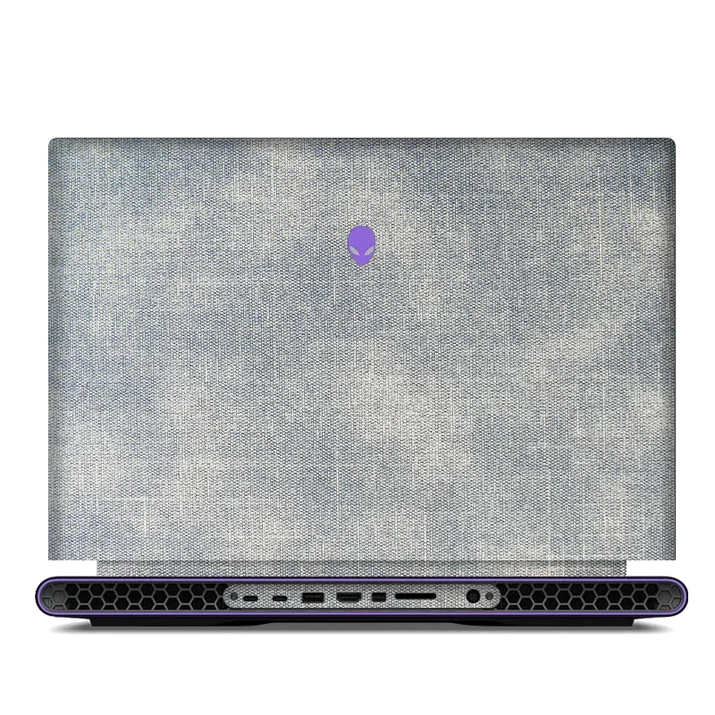 Dell Alienware M18 R1 R2 denim blue laptop top lid with purple alien logo