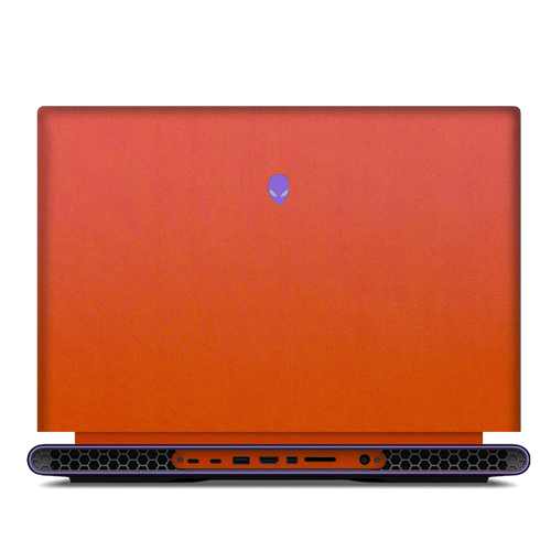 PU Leather Laptop Skin Cover for Dell – Minimalist Protective Wrap-Orange Red