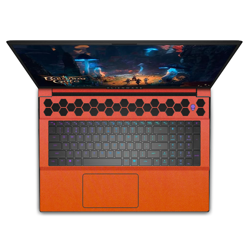 Alienware M18 R1-R2 Plain Color Leather Skins Orange Red