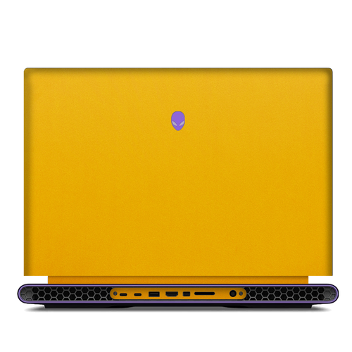 PU Leather Laptop Skin Cover for Dell – Minimalist Protective Wrap-Yellow