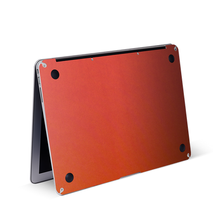 MacBook Air 13.6 M2/M3/M4（2022-2025）Plain Color Leather Skins Orange Red