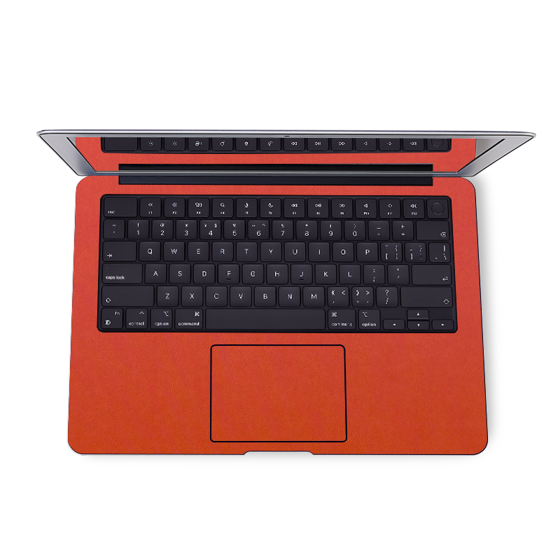 MacBook Air 15 M3/M2（2023-2024）Plain Color Leather Skins Orange Red