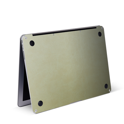 Vegan Leather MacBook Skin for Pro & Air – Minimalist Laptop Cover Teal Gold