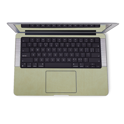 Vegan Leather MacBook Skin for Pro & Air – Minimalist Laptop Cover Teal Gold