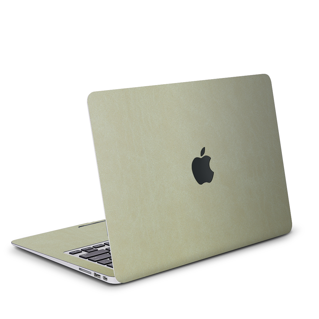 Vegan Leather MacBook Skin for Pro & Air – Minimalist Laptop Cover Teal Gold