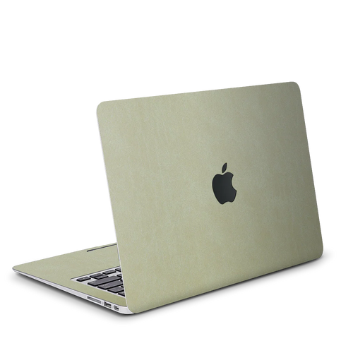 Vegan Leather MacBook Skin for Pro & Air – Minimalist Laptop Cover Teal Gold