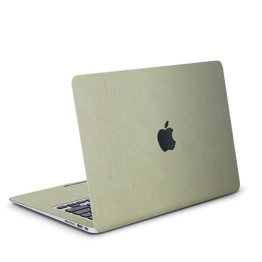 Vegan Leather MacBook Skin for Pro & Air – Minimalist Laptop Cover Teal Gold