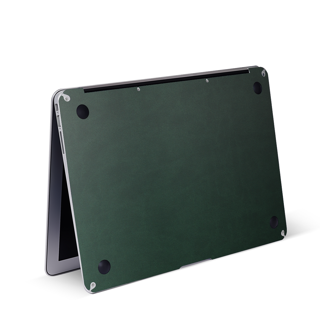Vegan Leather MacBook Skin for Pro & Air – Minimalist Laptop Cover Green