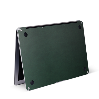Vegan Leather MacBook Skin for Pro & Air – Minimalist Laptop Cover Green