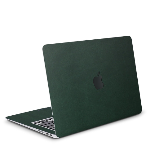 Vegan Leather MacBook Skin for Pro & Air – Minimalist Laptop Cover Green