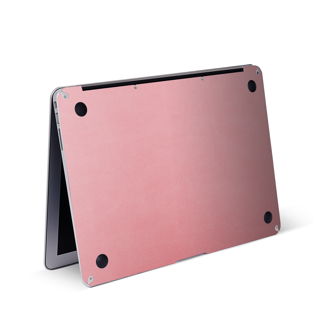 Vegan Leather MacBook Skin for Pro & Air – Minimalist Laptop Cover Pink