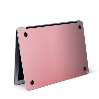 Vegan Leather MacBook Skin for Pro & Air – Minimalist Laptop Cover Pink