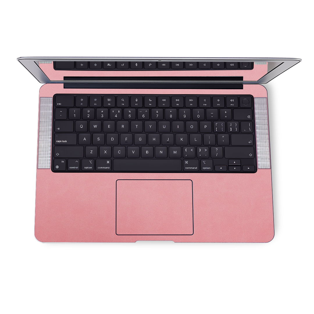 Vegan Leather MacBook Skin for Pro & Air – Minimalist Laptop Cover Pink