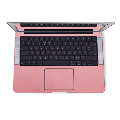 Vegan Leather MacBook Skin for Pro & Air – Minimalist Laptop Cover Pink