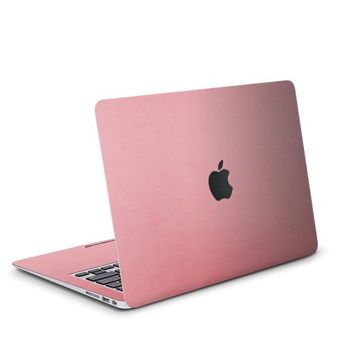 Vegan Leather MacBook Skin for Pro & Air – Minimalist Laptop Cover Pink