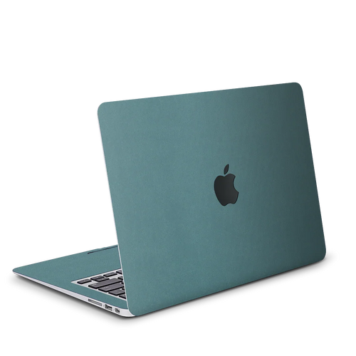 Vegan Leather MacBook Skin for Pro & Air – Minimalist Laptop Cover Teal