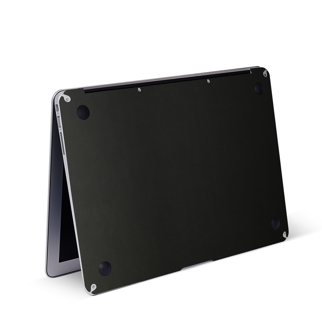 Vegan Leather MacBook Skin for Pro & Air – Minimalist Laptop Cover Black