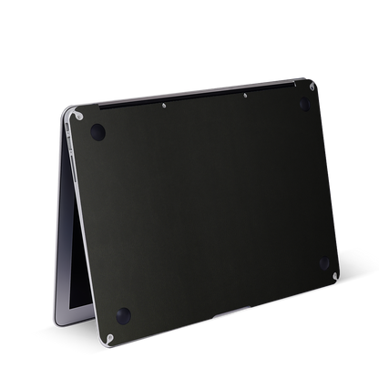 Vegan Leather MacBook Skin for Pro & Air – Minimalist Laptop Cover Black