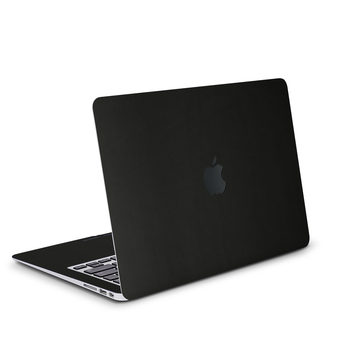 Vegan Leather MacBook Skin for Pro & Air – Minimalist Laptop Cover Black