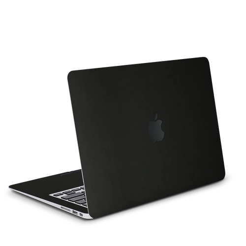 Vegan Leather MacBook Skin for Pro & Air – Minimalist Laptop Cover Black