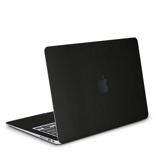 Vegan Leather MacBook Skin for Pro & Air – Minimalist Laptop Cover Black