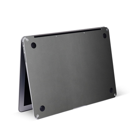 Vegan Leather MacBook Skin for Pro & Air – Minimalist Laptop Cover Gray