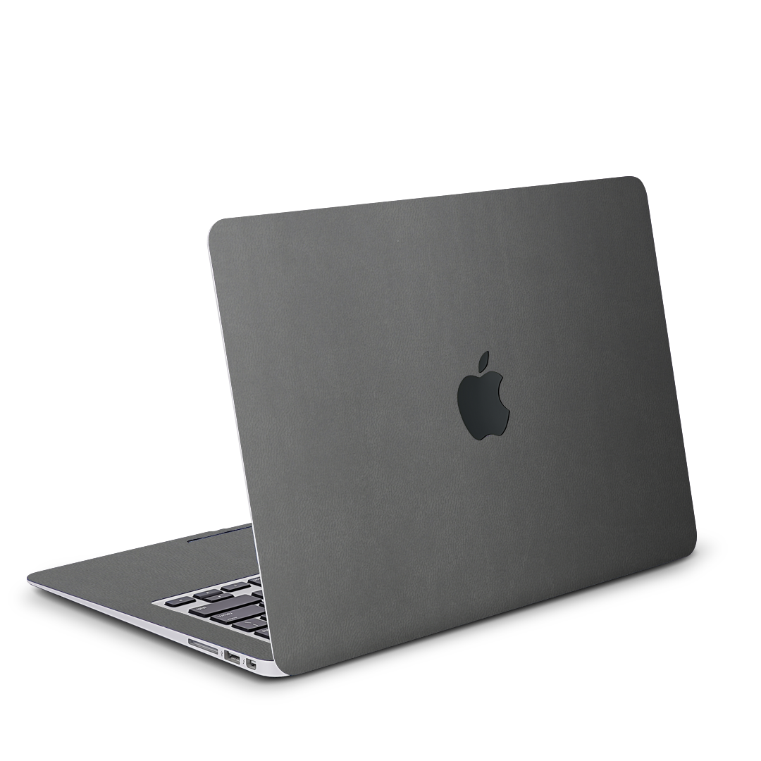 Vegan Leather MacBook Skin for Pro & Air – Minimalist Laptop Cover Gray