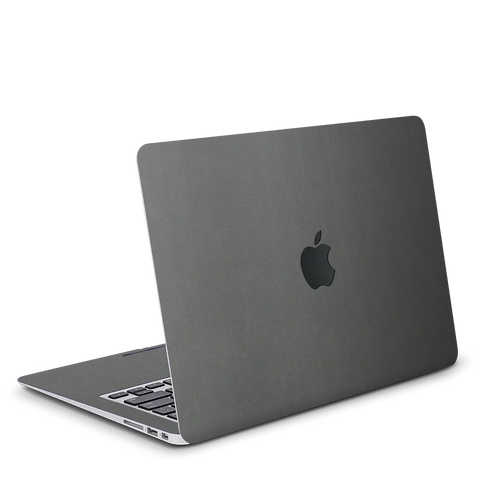 Vegan Leather MacBook Skin for Pro & Air – Minimalist Laptop Cover Gray