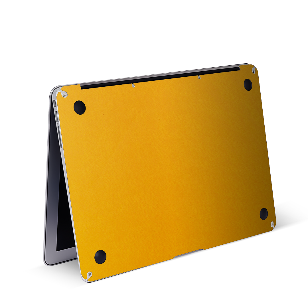 Vegan Leather MacBook Skin for Pro & Air – Minimalist Laptop Cover Yellow