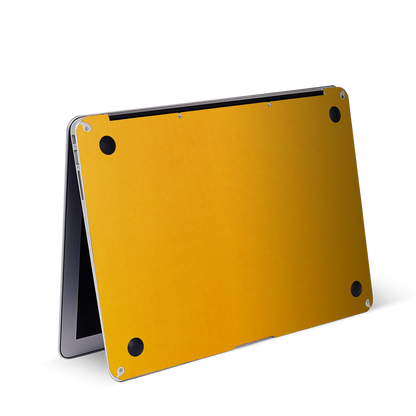 Vegan Leather MacBook Skin for Pro & Air – Minimalist Laptop Cover Yellow