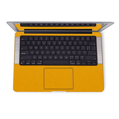 Vegan Leather MacBook Skin for Pro & Air – Minimalist Laptop Cover Yellow