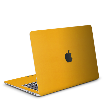 Vegan Leather MacBook Skin for Pro & Air – Minimalist Laptop Cover Yellow