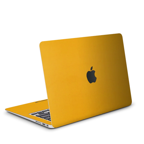 Vegan Leather MacBook Skin for Pro & Air – Minimalist Laptop Cover Yellow