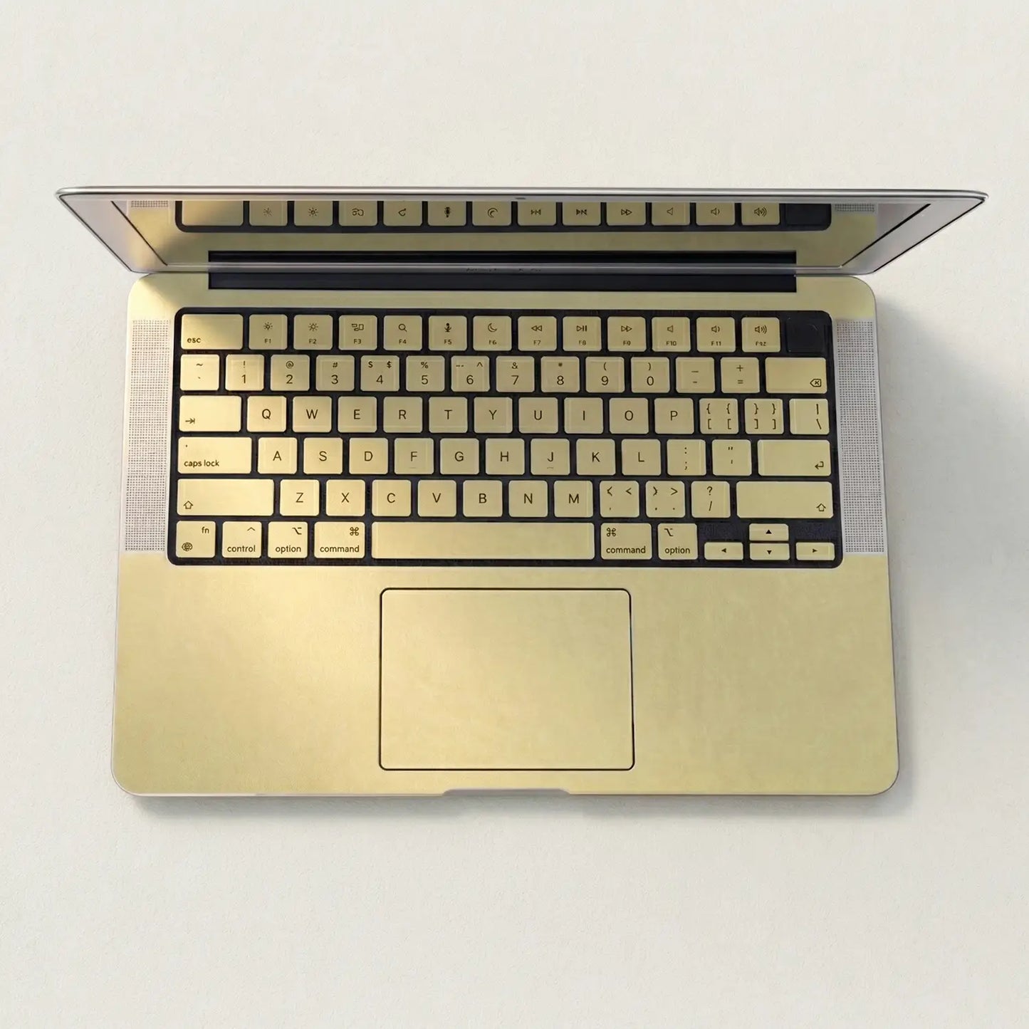 Vintage Gold Hibiscus Embossed Leather MacBook Skin