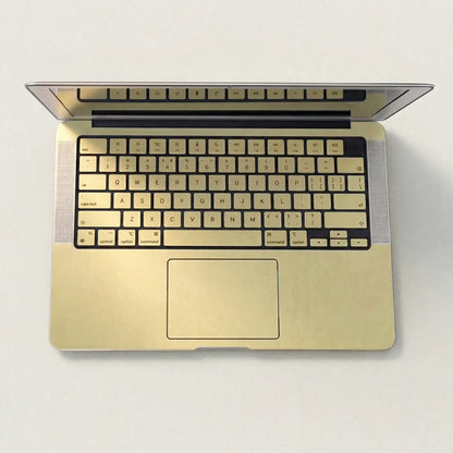 Vintage Gold Hibiscus Embossed Leather MacBook Skin