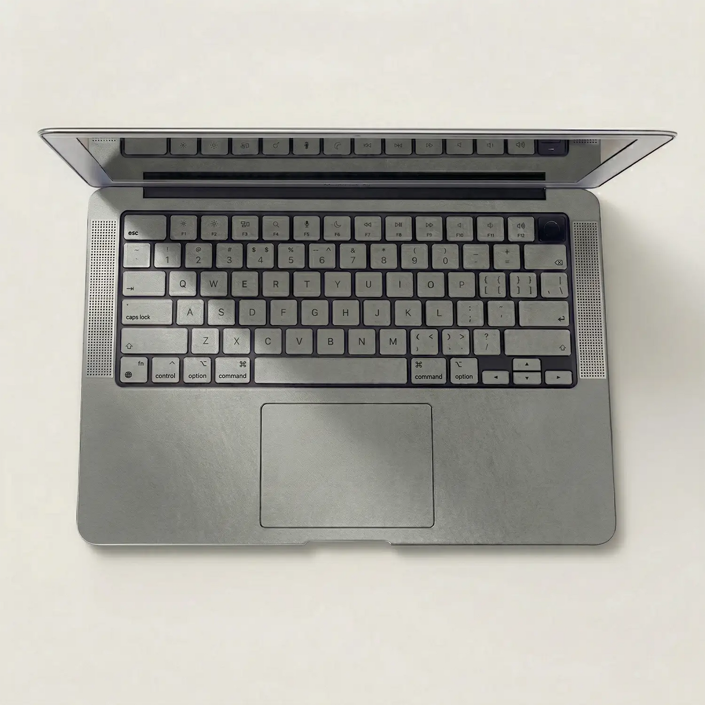 Classic Gray Hibiscus Embossed Leather MacBook Skin